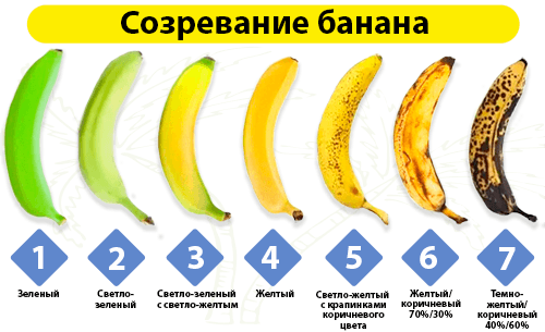 Созревание бананы - таблица