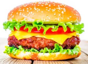 Гамбургер с сыром и катлетой картинка